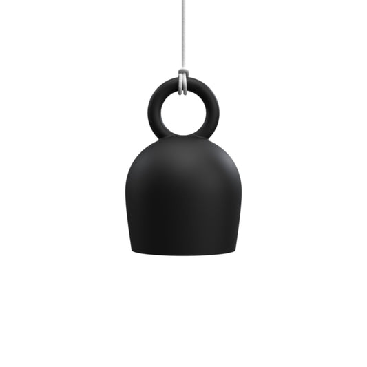 Calo Handmade Bell Clay Pendant Light Pendant Light Klaylife Black Medium