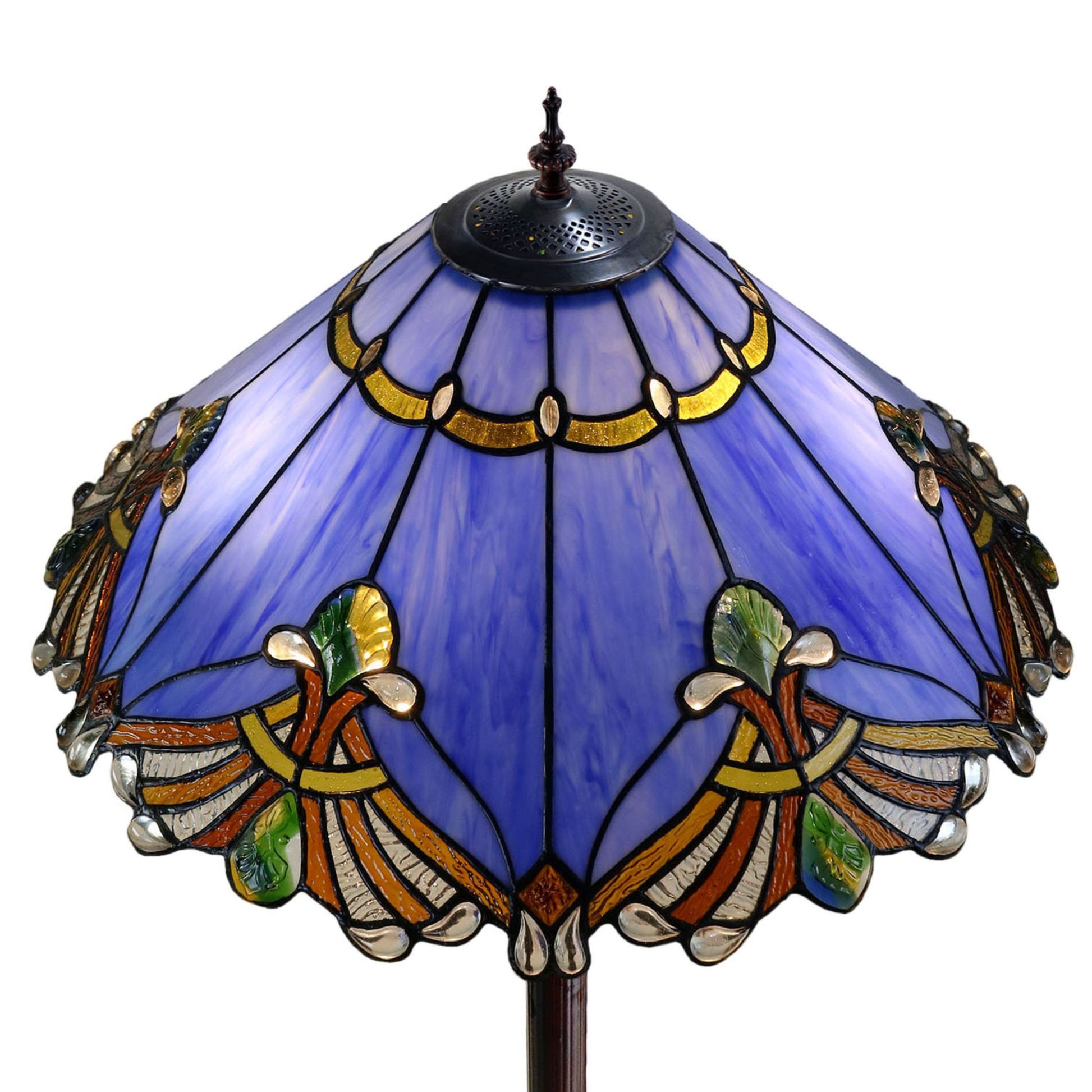 Benita Periwinkle Stained Glass Floor Lamp Floor Lamp G&G Bros