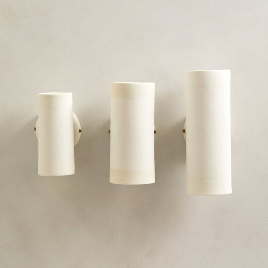 Dusked Eos Large Ceramic Wall Sconce Wall Light Studio Enti White Brass
