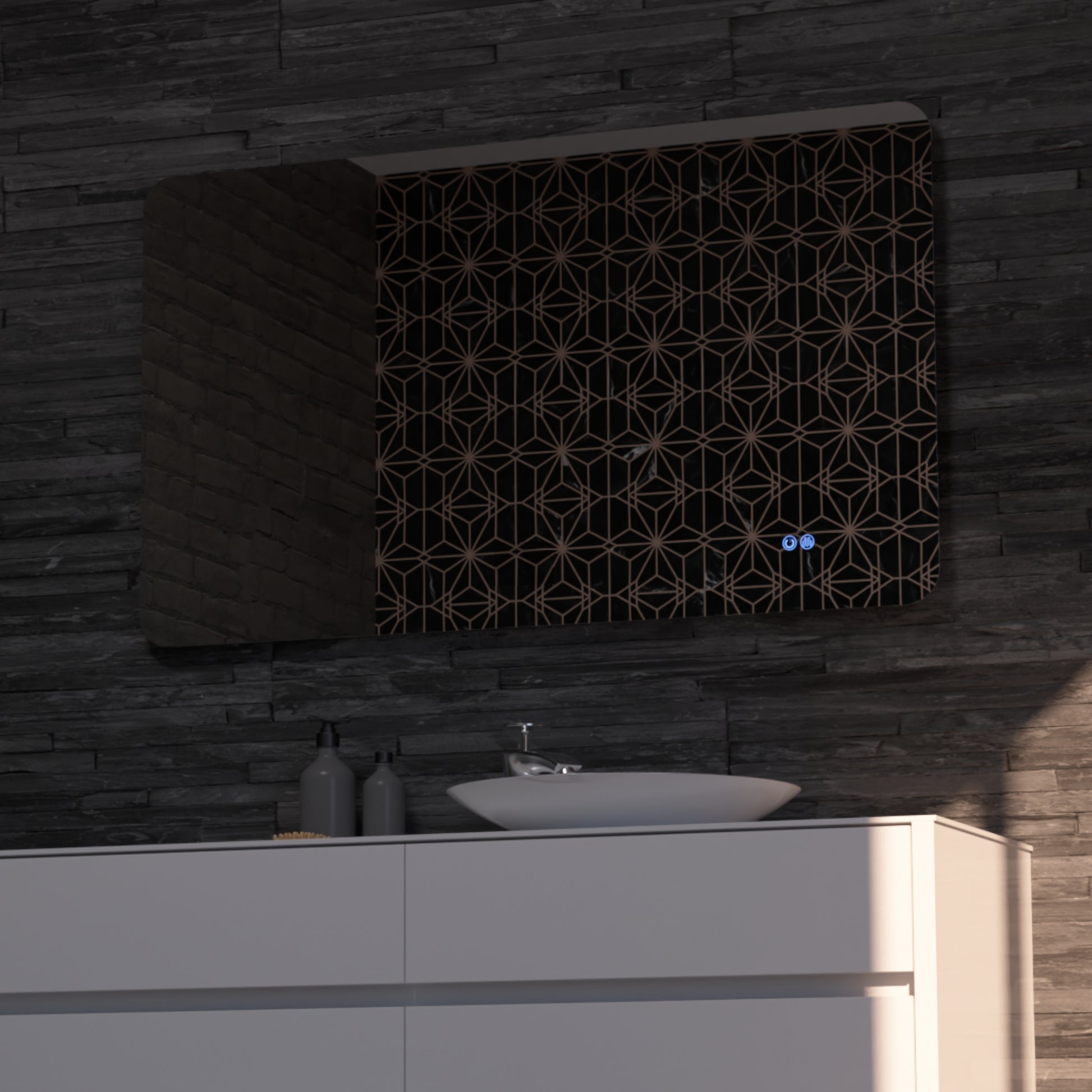 Asta Frameless Rectangular LED Bathroom Mirror Mirror Lumixe