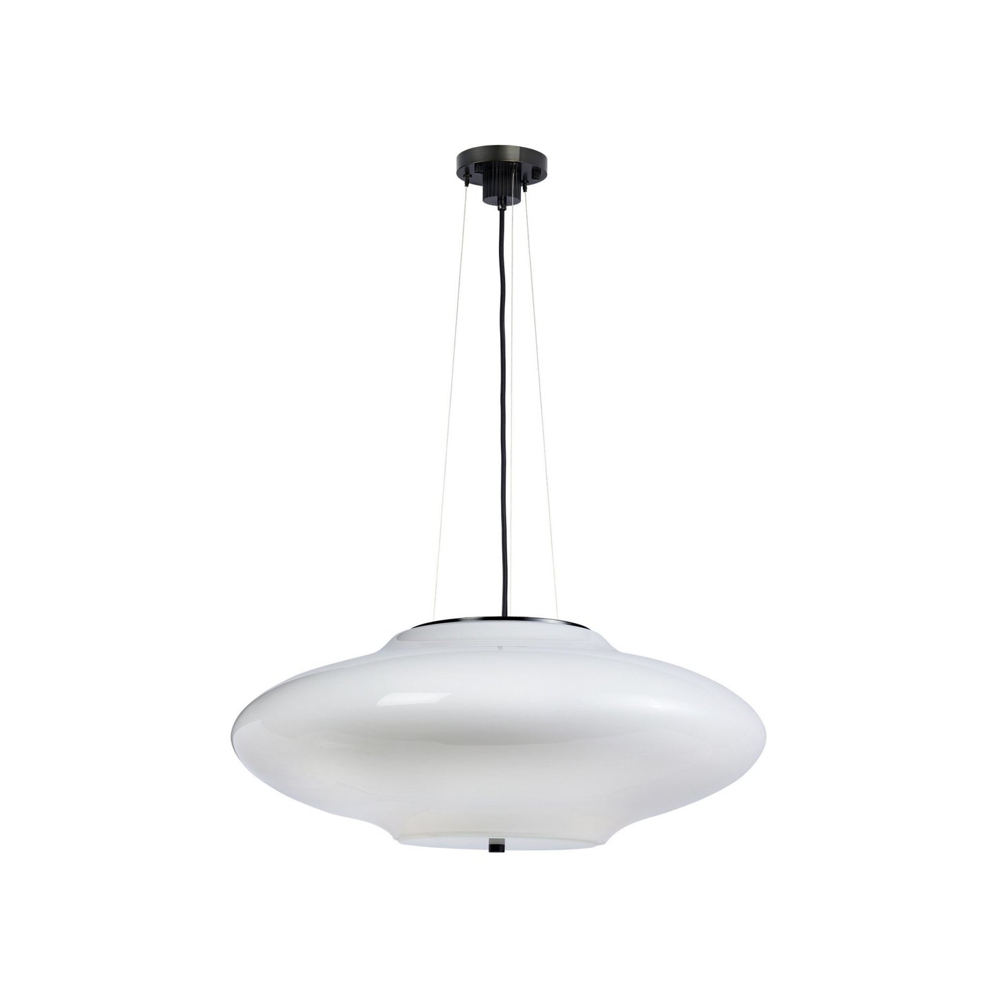 Leah Martin Onda White Glass Pendant Light - Bronze