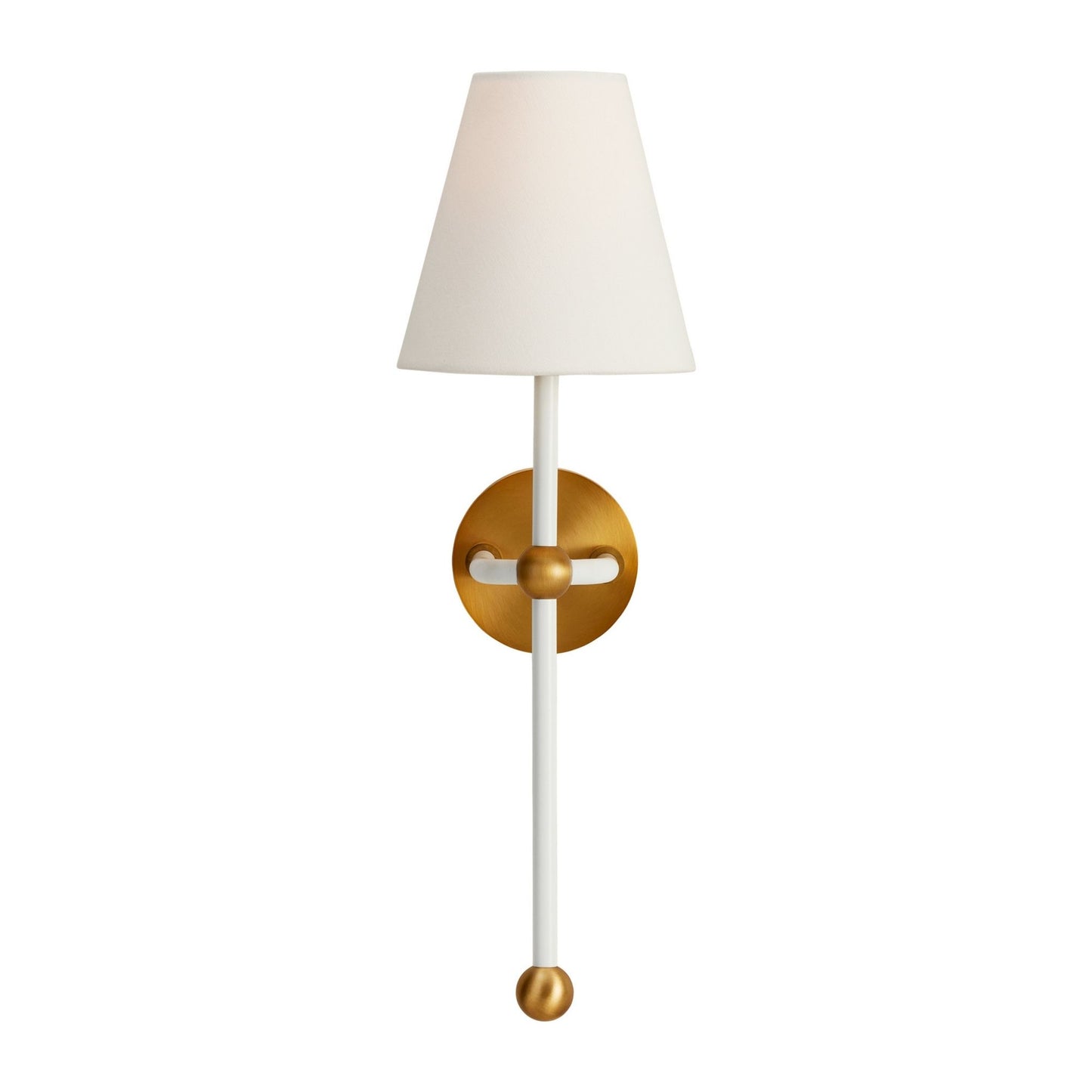 Terri Shannon Petite Wall Sconce - White and Brass