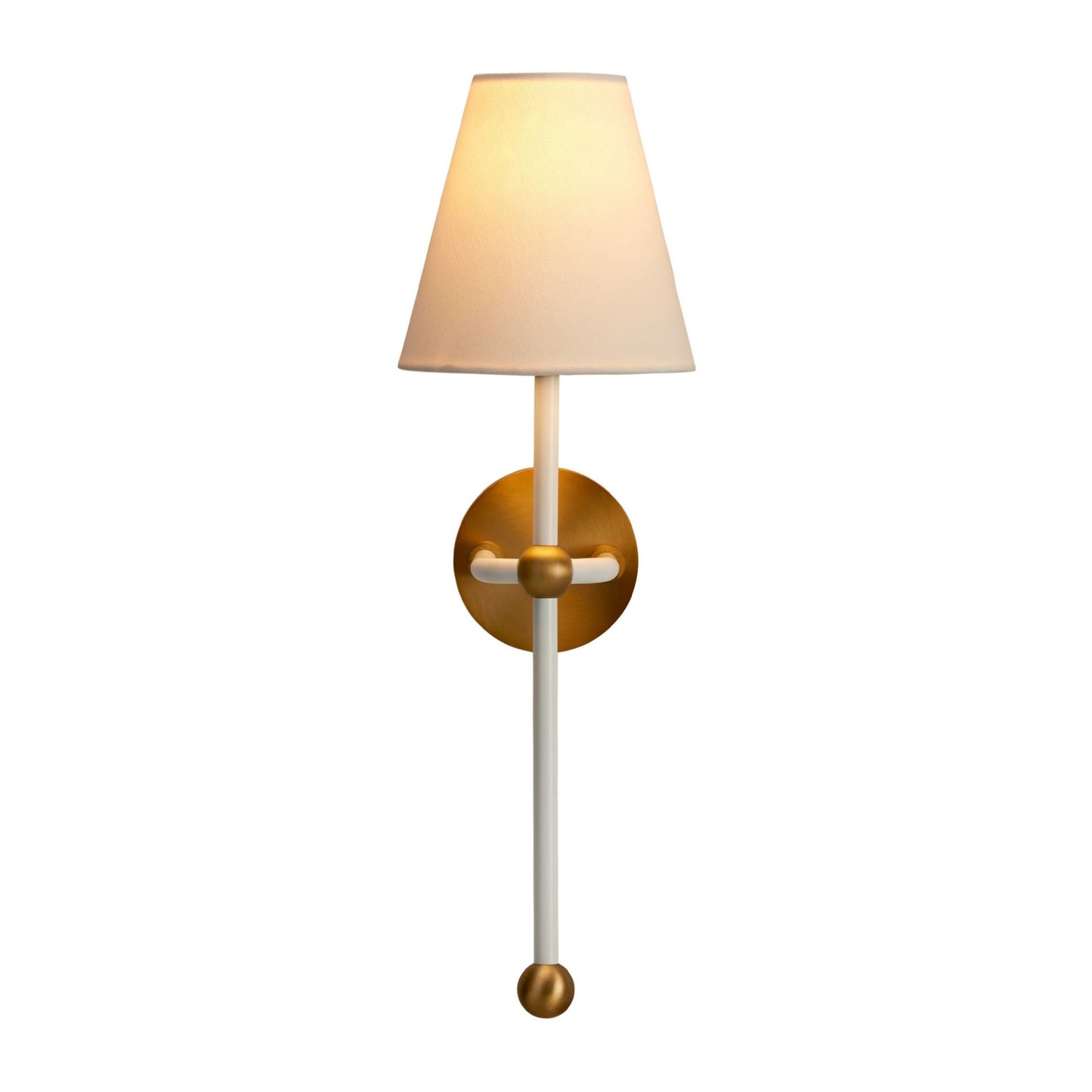 Terri Shannon Petite Wall Sconce - White and Brass