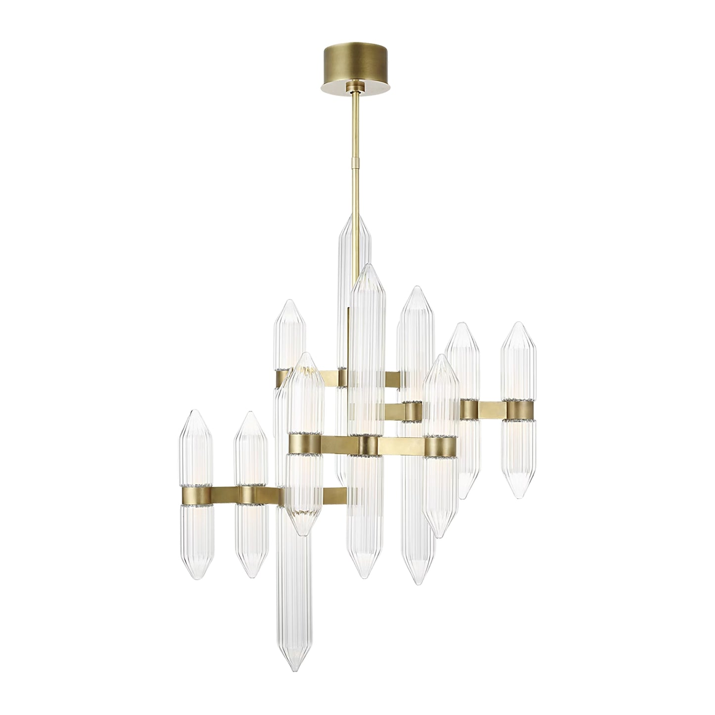 AvroKO Langston Medium Crystal Chandelier - Brass Chandelier Bloomingdales Lighting