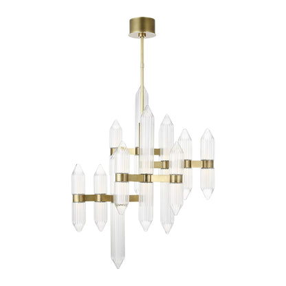 AvroKO Langston Medium Crystal Chandelier - Brass Chandelier Bloomingdales Lighting
