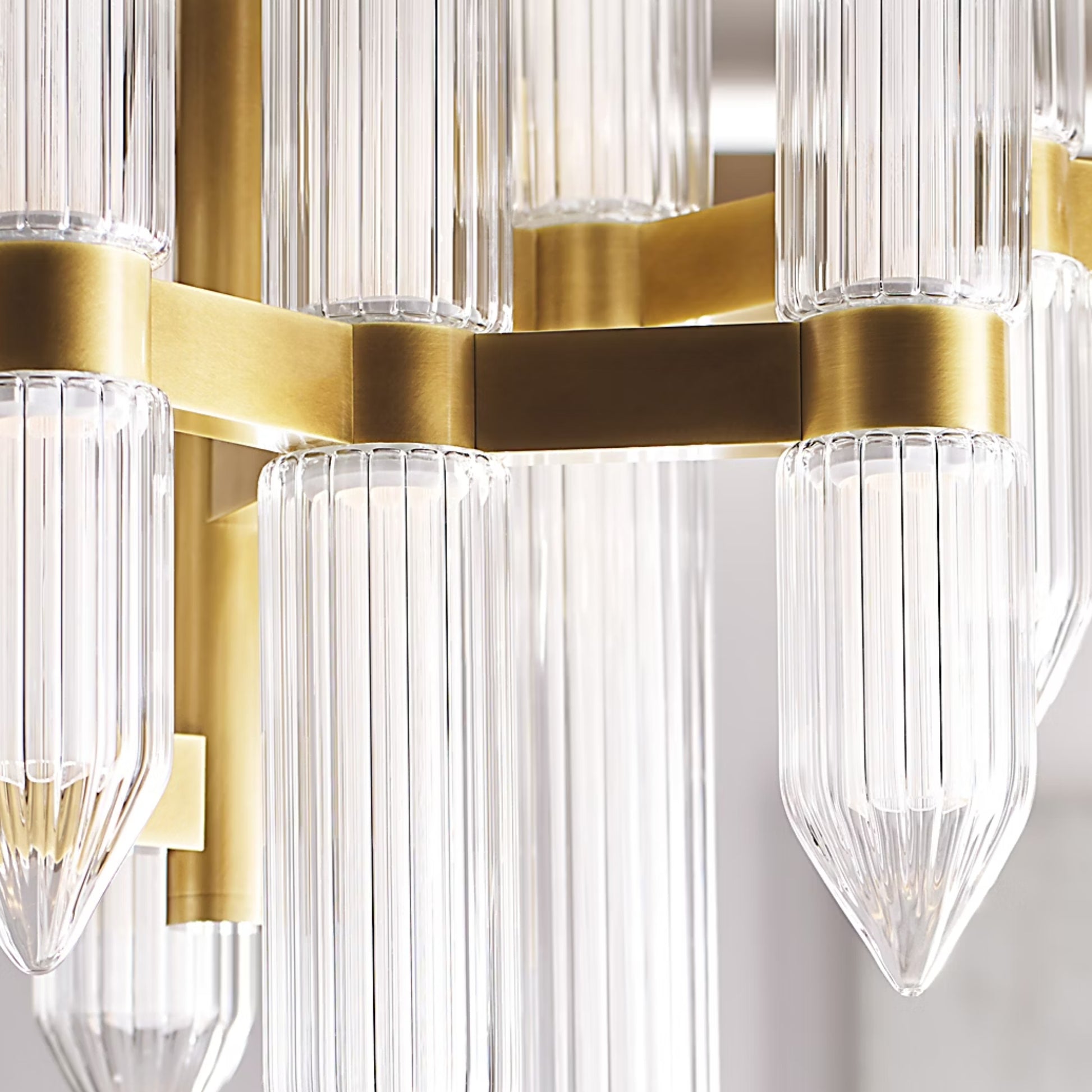 AvroKO Langston Medium Crystal Chandelier - Brass Chandelier Bloomingdales Lighting