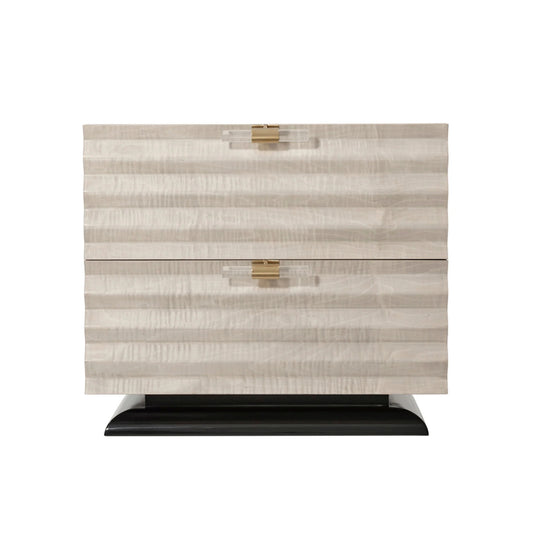 Theodore Alexander Surface Two Drawer Nightstand - Silver Maple