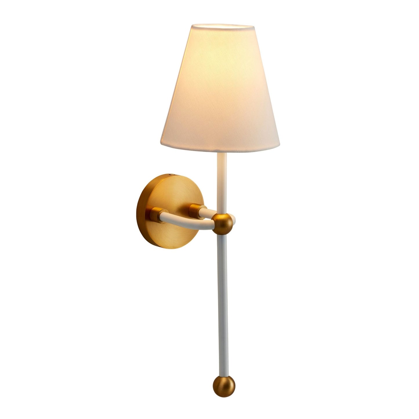 Terri Shannon Petite Wall Sconce - White and Brass