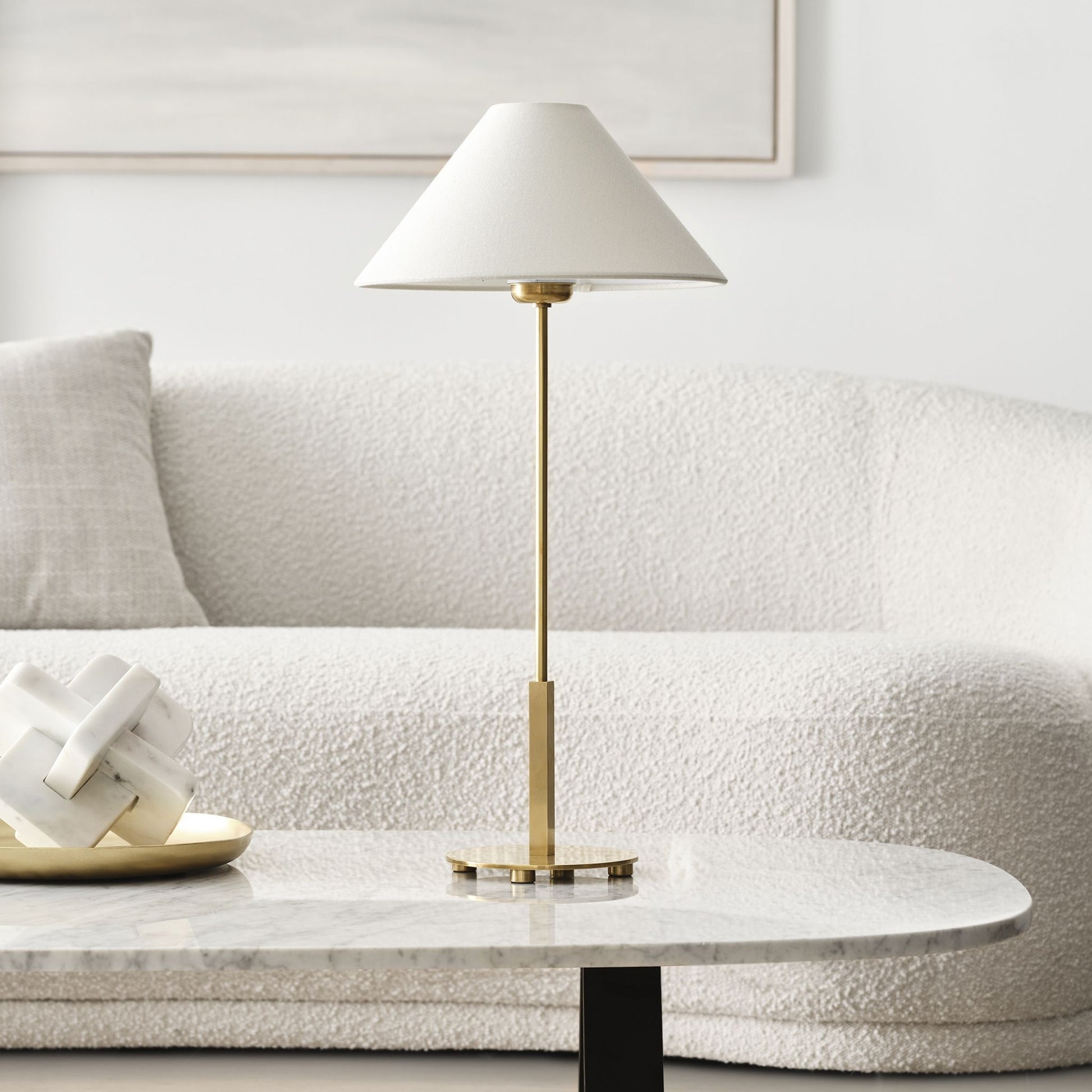 J. Randall Powers Hackney 24" Cordless Buffet Lamp - Antique Brass Table Lamp Bloomingdales Lighting