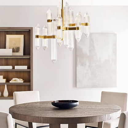 AvroKO Langston Medium Crystal Chandelier - Brass Chandelier Bloomingdales Lighting