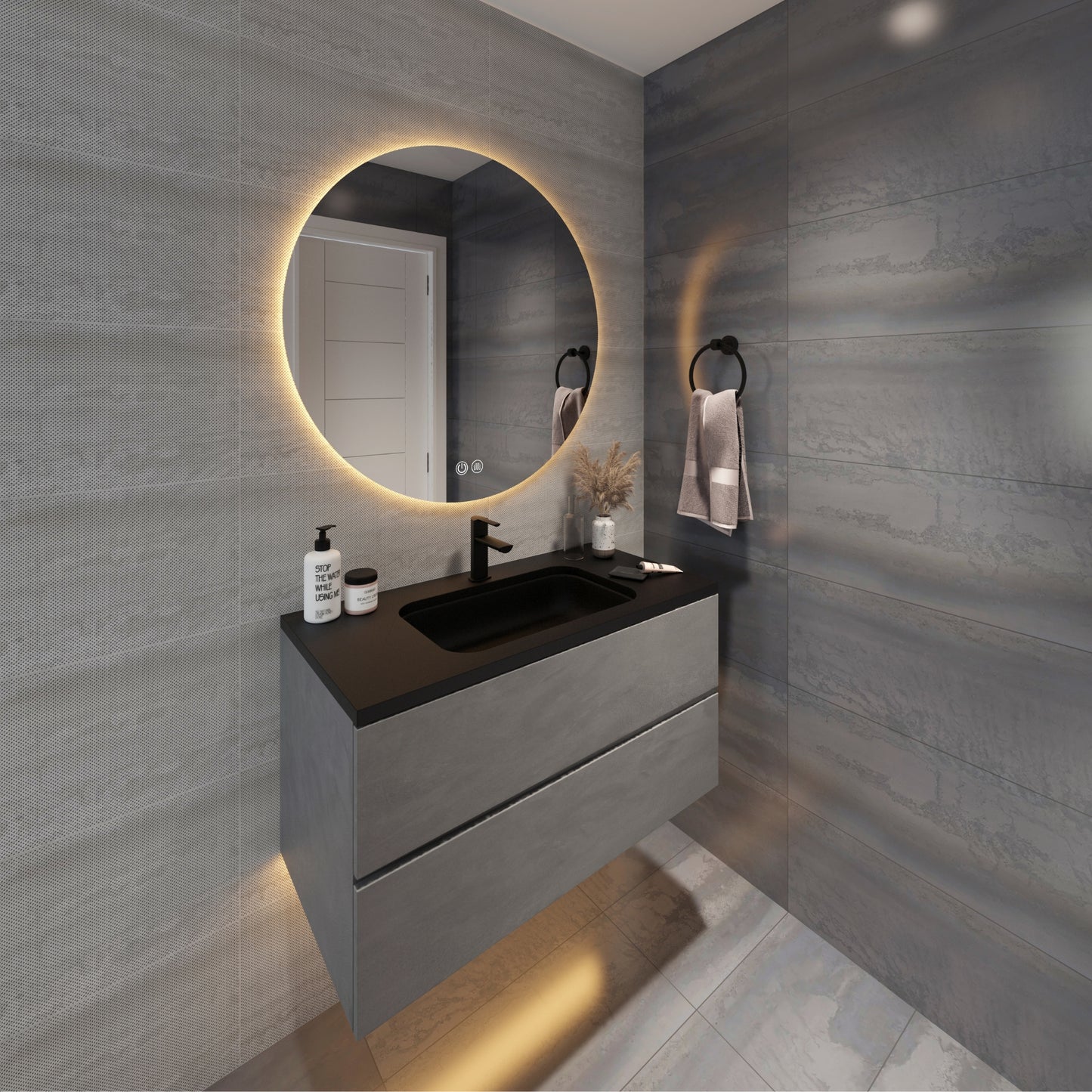 Circo Frameless Round LED Bathroom Mirror Mirror Lumixe