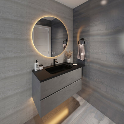 Circo Frameless Round LED Bathroom Mirror Mirror Lumixe