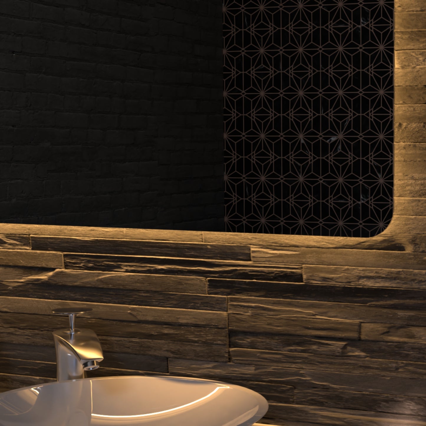 Asta Frameless Rectangular LED Bathroom Mirror Mirror Lumixe