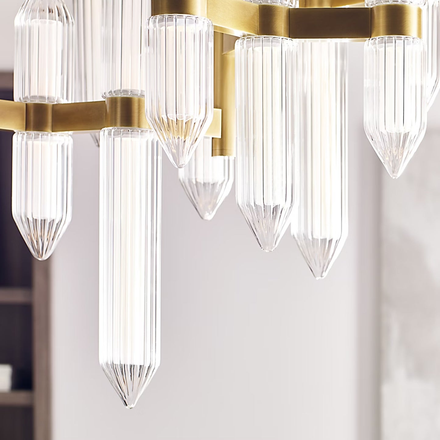 AvroKO Langston Medium Crystal Chandelier - Brass Chandelier Bloomingdales Lighting