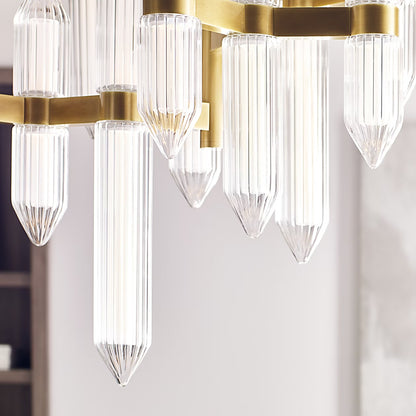 AvroKO Langston Medium Crystal Chandelier - Brass Chandelier Bloomingdales Lighting