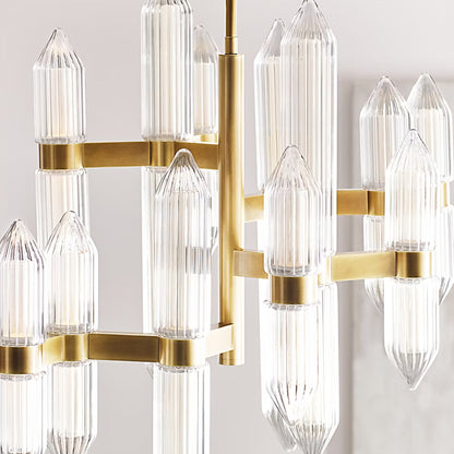 AvroKO Langston Medium Crystal Chandelier - Brass Chandelier Bloomingdales Lighting