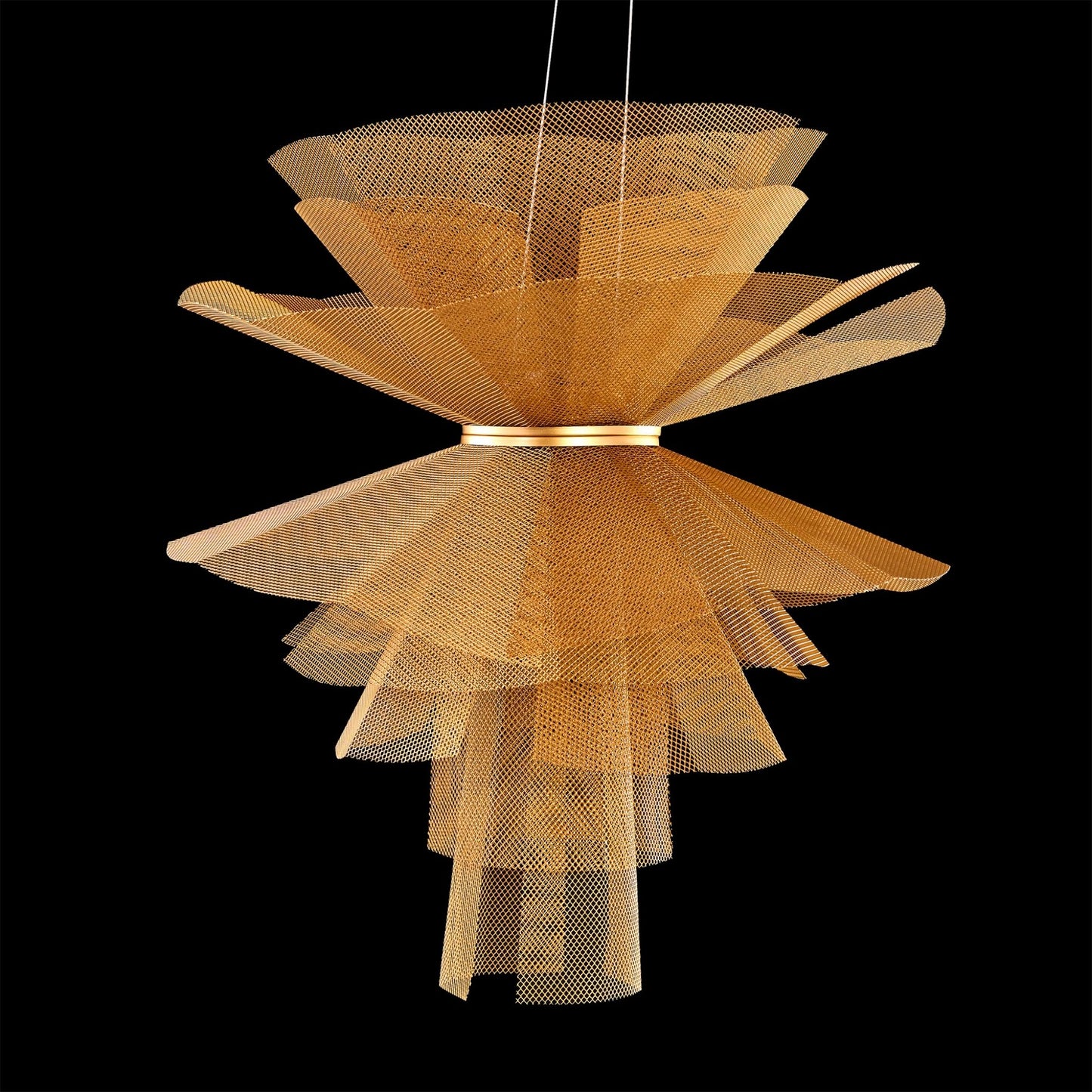 Juan Orts Messier Sculptural Pendant Light - Hand Painted Gold