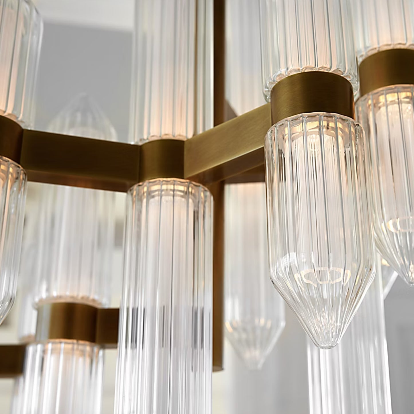 AvroKO Langston Medium Crystal Chandelier - Brass Chandelier Bloomingdales Lighting