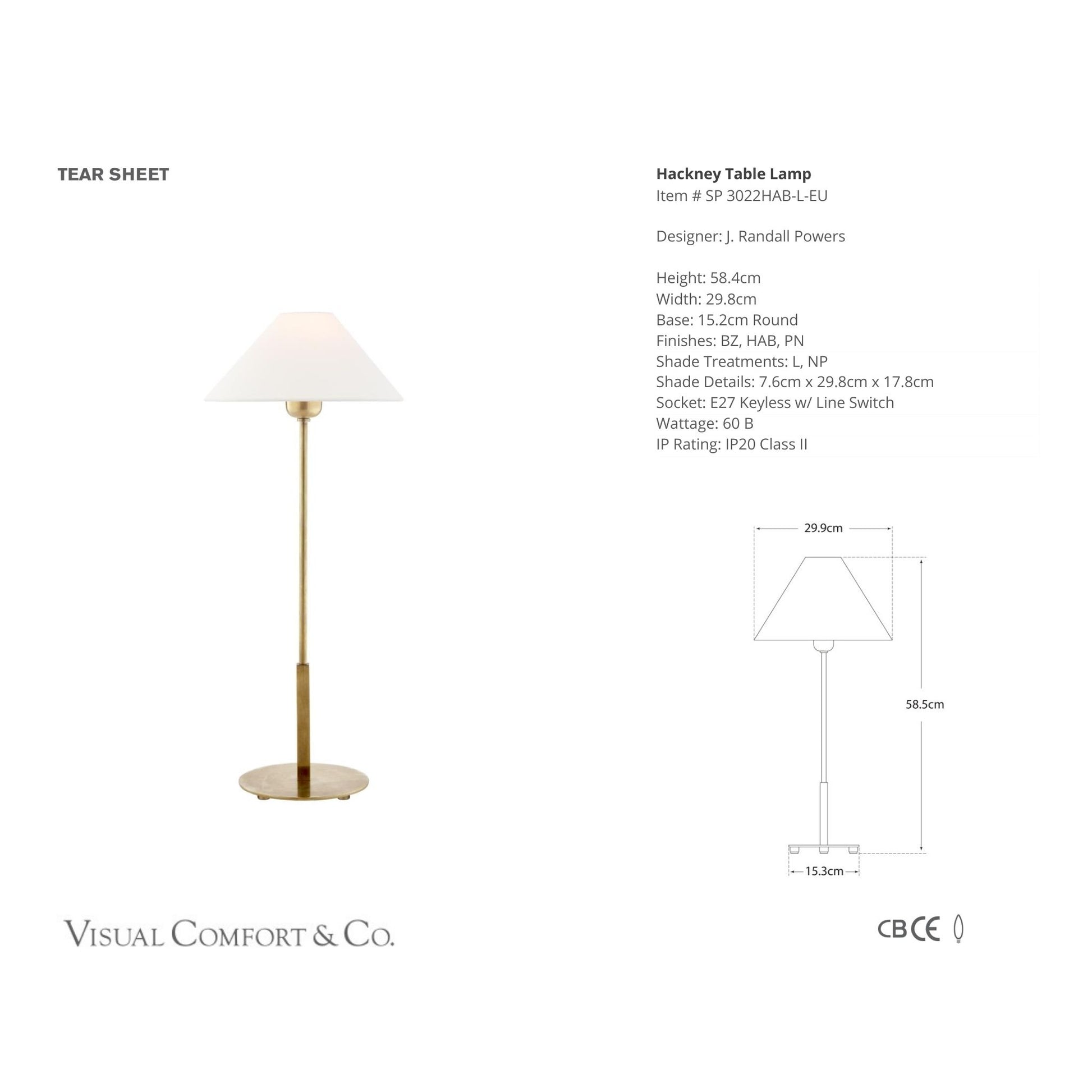 J. Randall Powers Hackney Linen Table Lamp - Brass Table Lamp Bloomingdales Lighting   