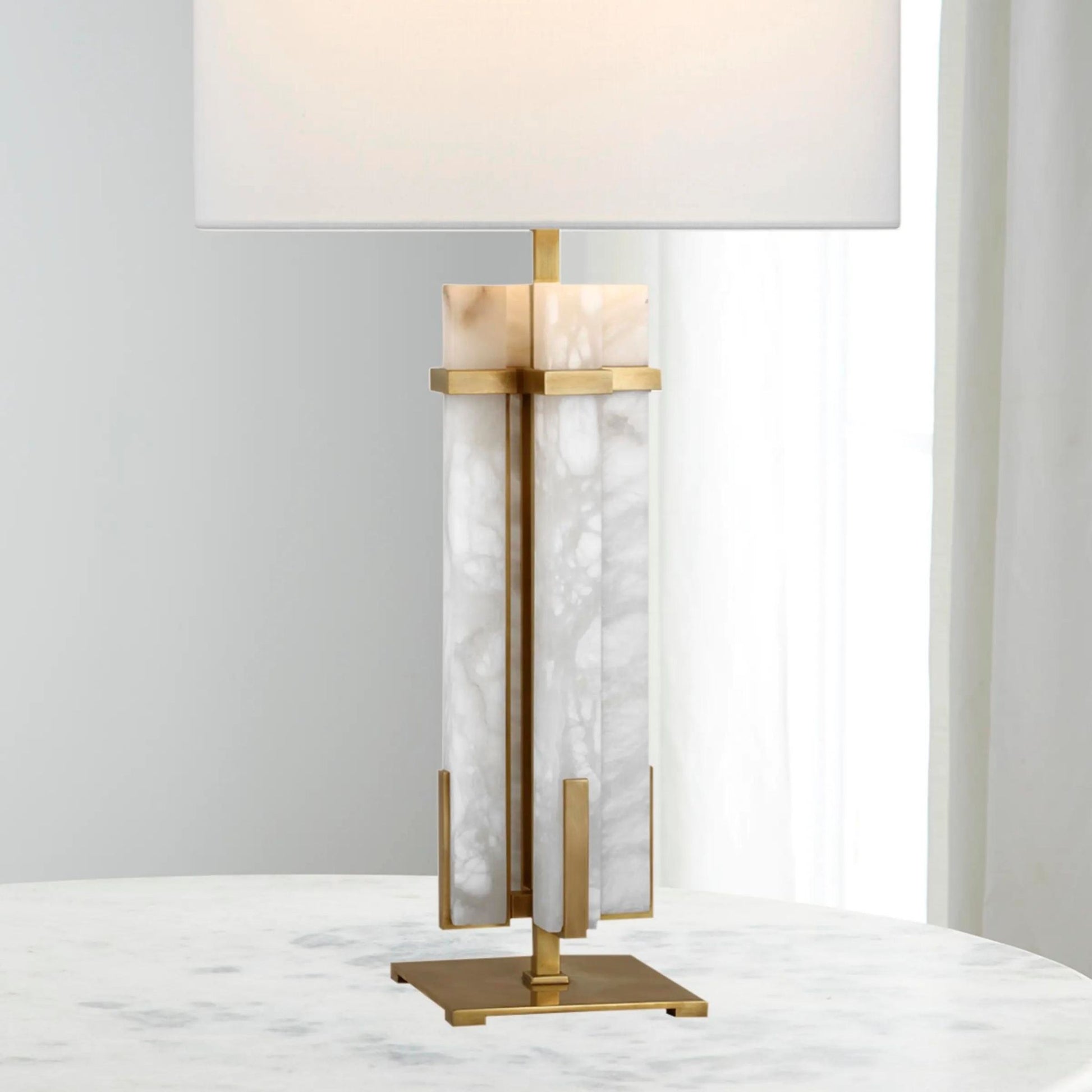 Ian K. Fowler Malik Large Alabaster Table Lamp - Brass Table Lamp Bloomingdales Lighting   