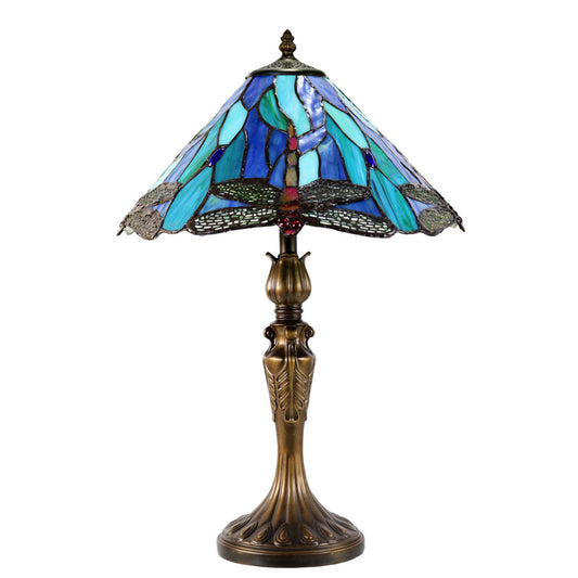Annika Blue Dragonfly Stained Glass Table Lamp Table Lamp G&G Bros