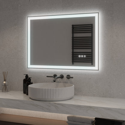 Nexus Frameless Rectangular LED Bathroom Mirror Mirror Lumixe 1200 x 750mm Bluetooth