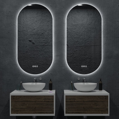 Orvis Frameless Oval LED Bathroom Mirror Mirror Lumixe 900 x 450mm Bluetooth