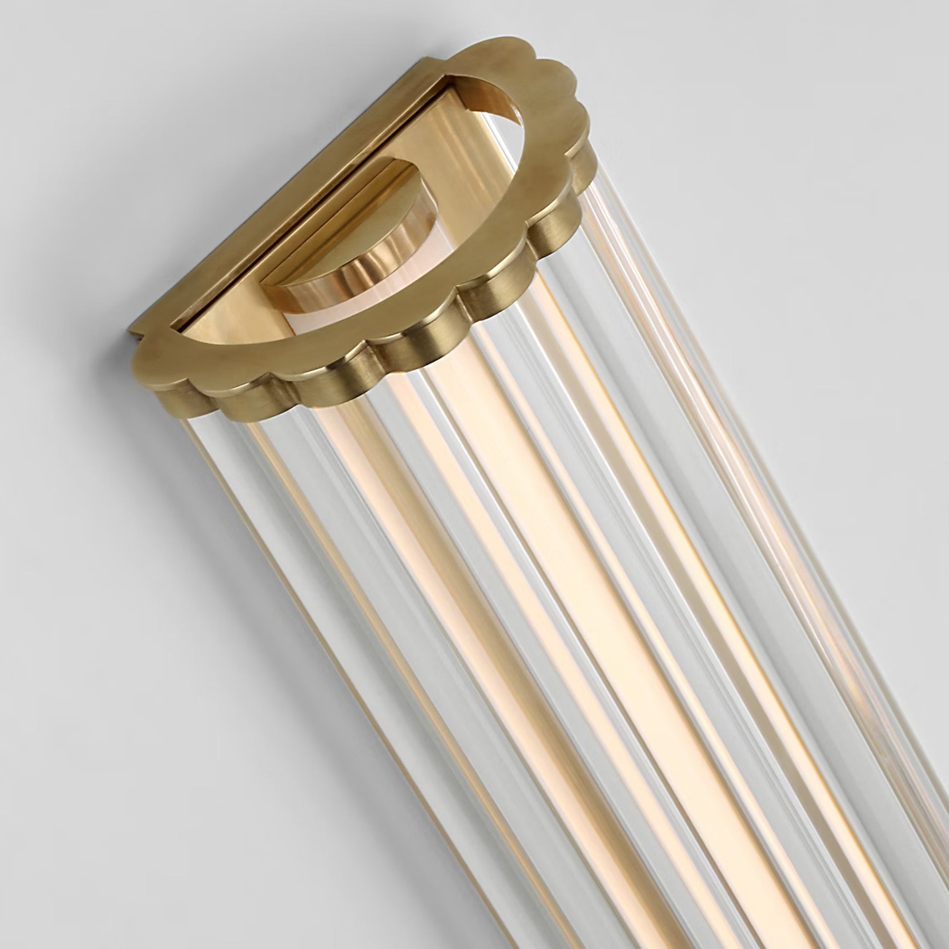 Chapman & Myers Kean 28" Glass Wall Sconce - Antique-Burnished Brass Wall Light Bloomingdales Lighting