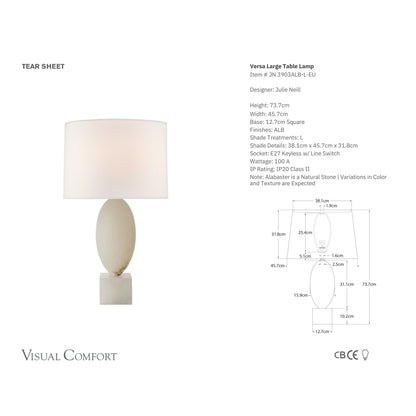 Julie Neill Versa Large Alabaster Linen Table Lamp Table Lamp Bloomingdales Lighting   