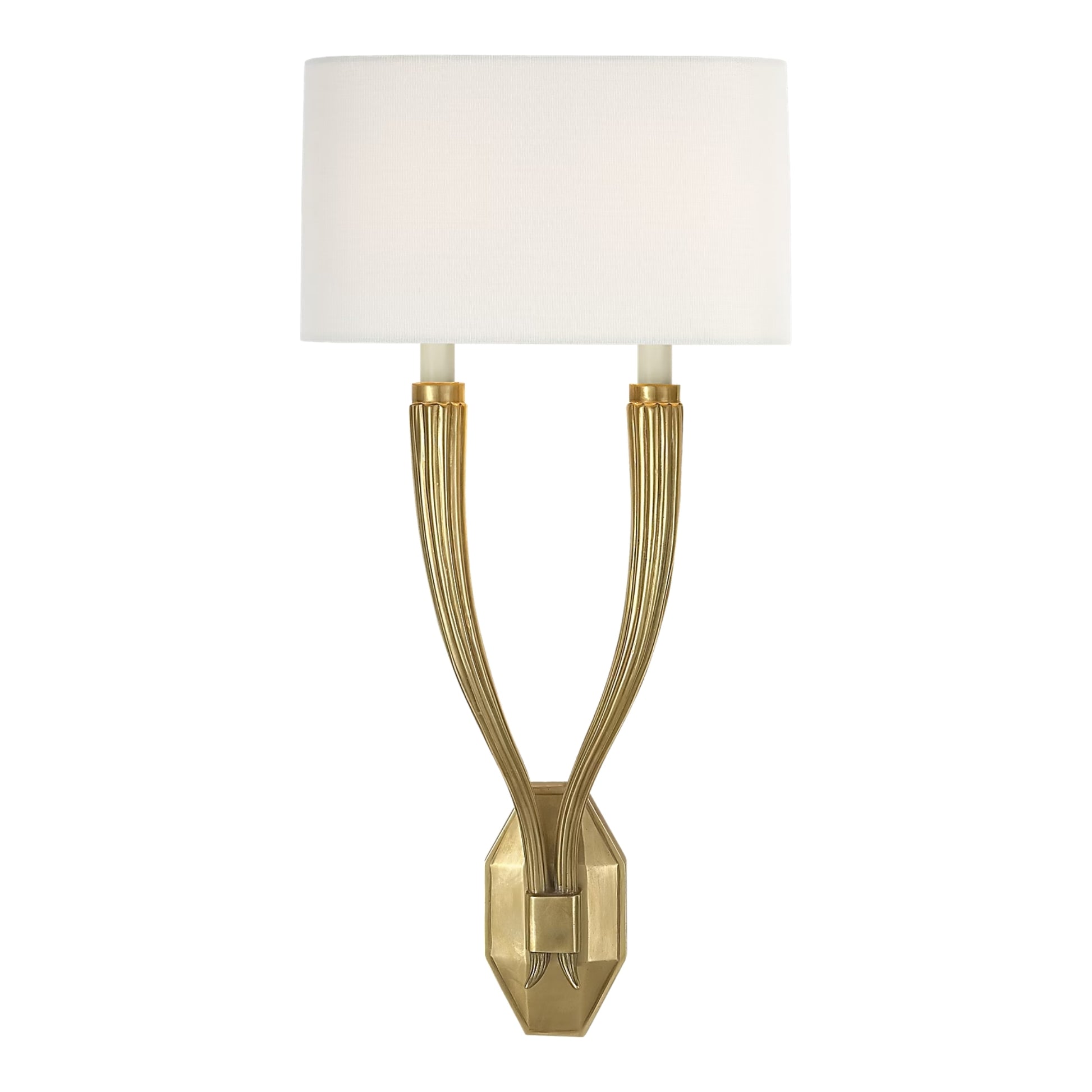 Chapman & Myers Ruhlmann Double Linen Wall Sconce - Brass Wall Light Bloomingdales Lighting