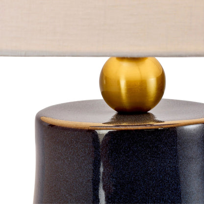 Terri Shannon Bleue Linen Table Lamp - Lake Blue