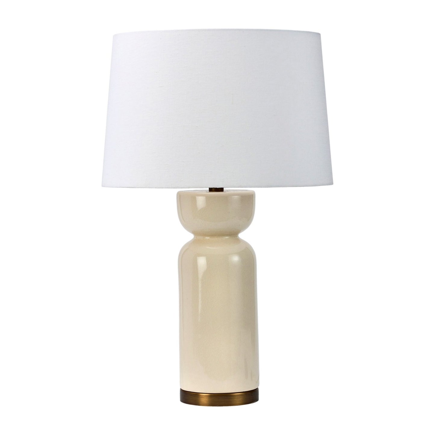 Terri Shannon Craie Linen Table-Lamp - Cream Crackle