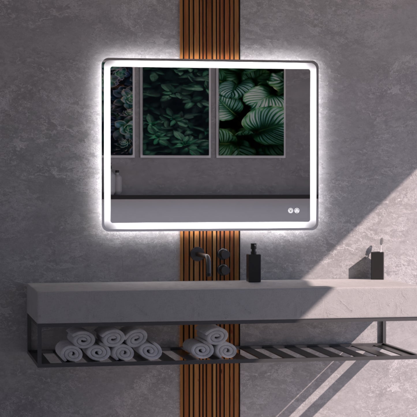 Lume Frameless Rectangular LED Bathroom Mirror Mirror Lumixe 1200 x 750mm Standard