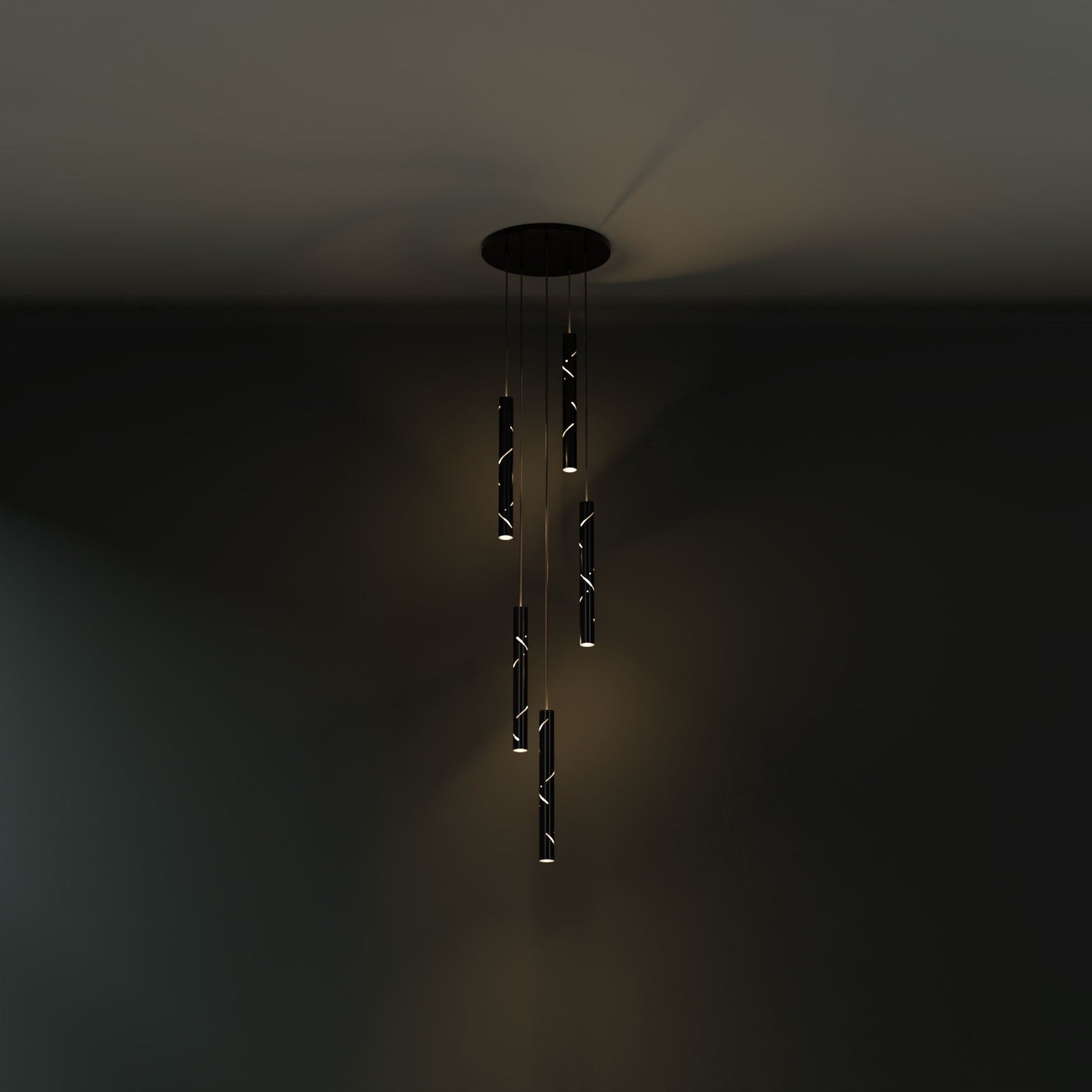 Black Rain 5-Drop Pendant Light Pendant Light ILANEL
