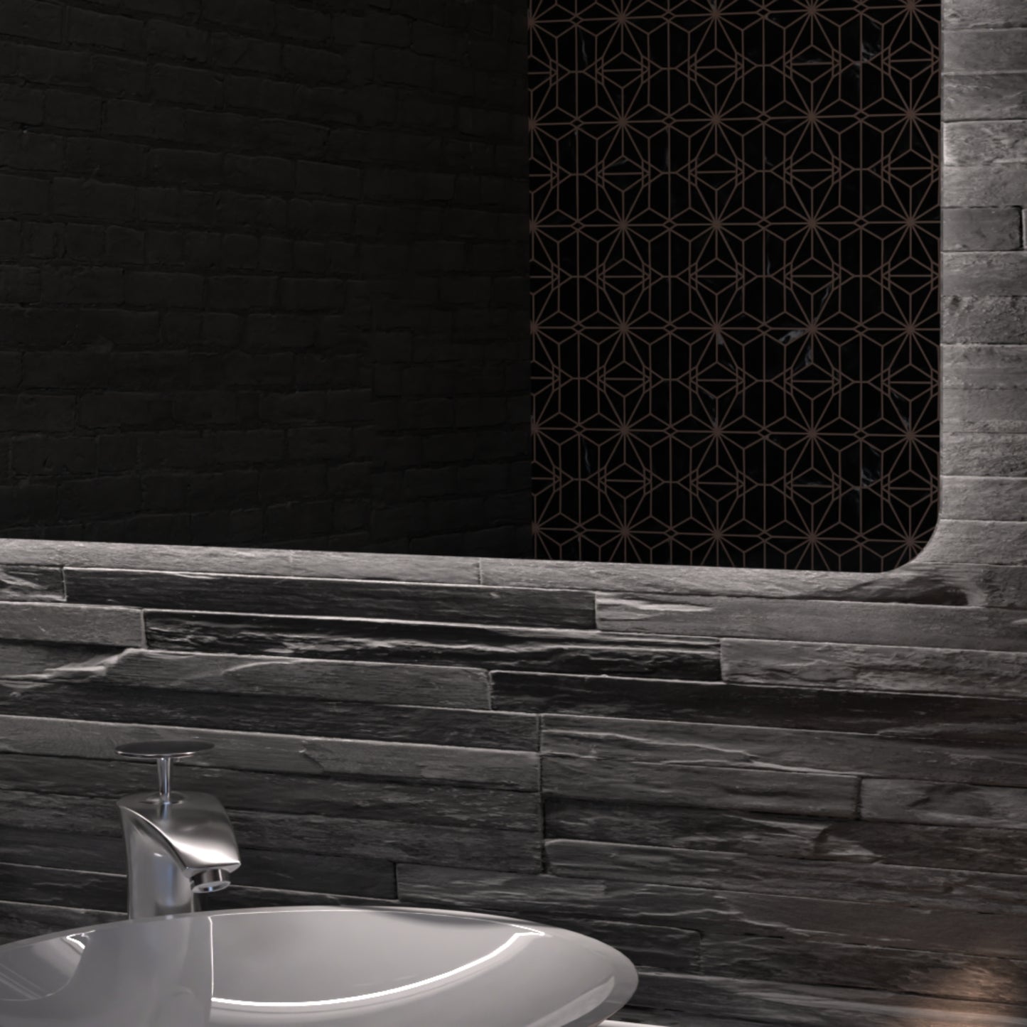 Asta Frameless Rectangular LED Bathroom Mirror Mirror Lumixe