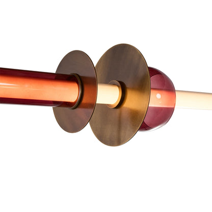 Juan Orts Venus Glass Linear Pendant Light - Ruby
