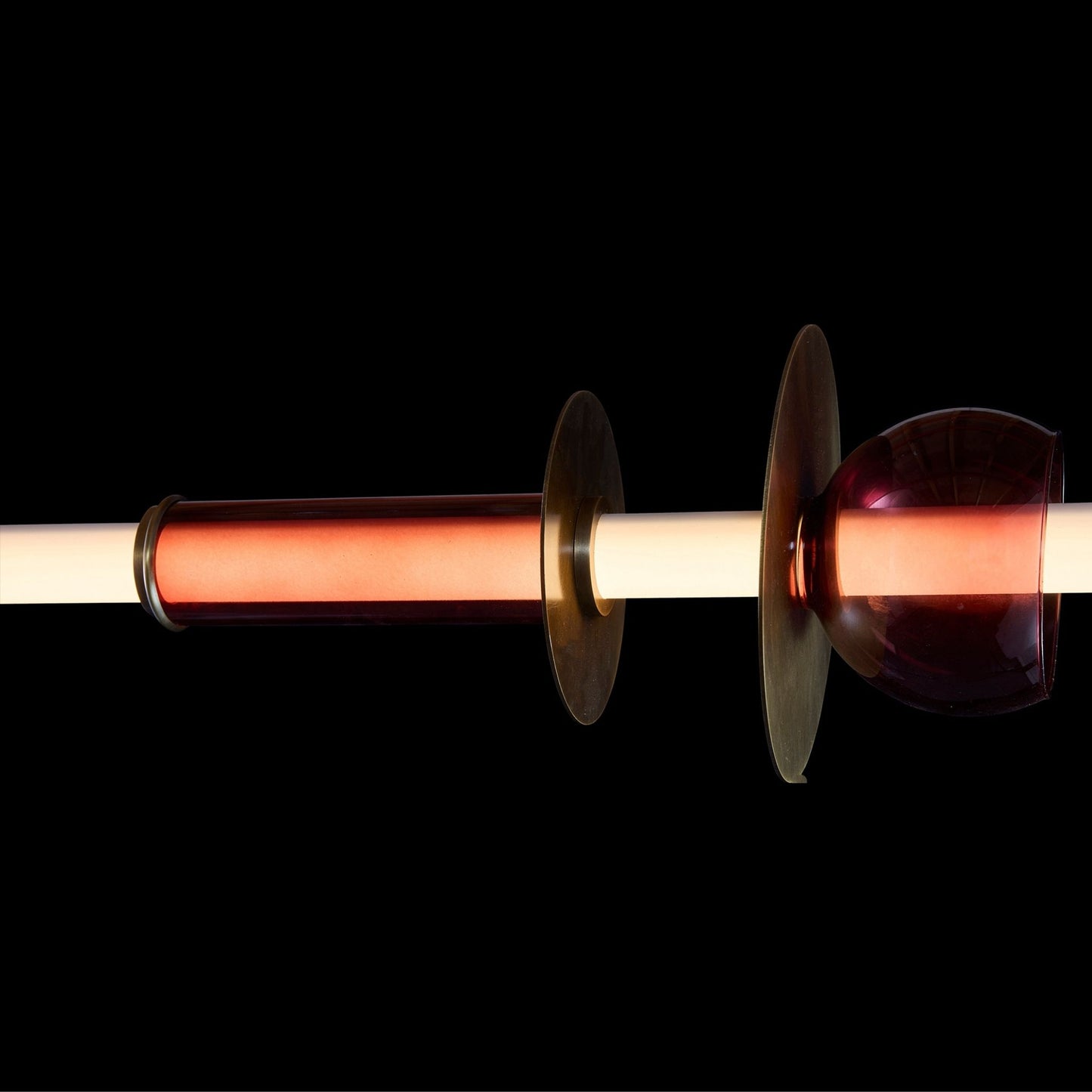 Juan Orts Venus Glass Linear Pendant Light - Ruby