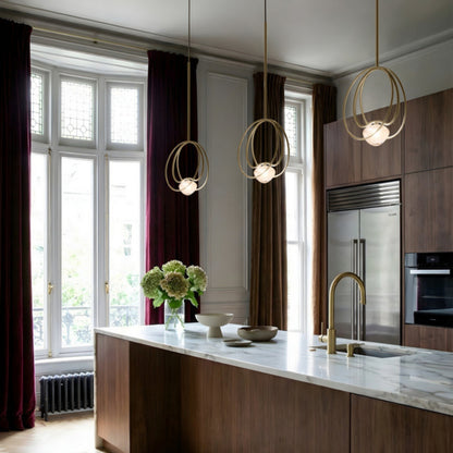 Esperia Pulsar Single Pendant Light - Burnished Brass Pendant Light Bloomingdales Lighting