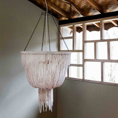Mauritius Natural Bead Chandelier Chandelier Gypset Cargo Off-White