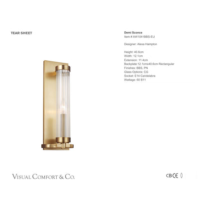 Alexa Hampton Demi Tubular Glass Wall Sconce - Brass Wall Light Bloomingdales Lighting