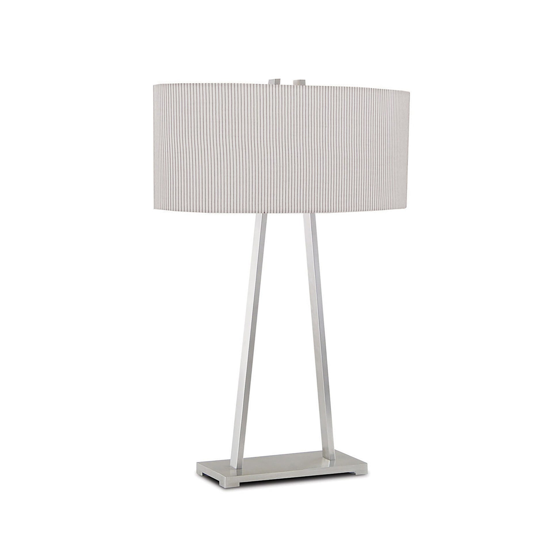 A-Frame Table Lamp Table Lamp Bloomingdales Lighting Brushed Nickel Fine Cream Linen