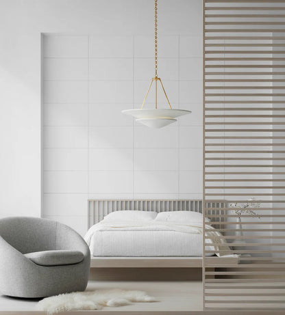 AERIN Mollino Plaster White Large Tiered Chandelier Pendant Light Bloomingdales Lighting