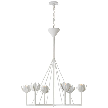 Julie Neill Alberto Large Single-Tier Chandelier - Antique Gold Leaf Pendant Light Bloomingdales Lighting Plaster White Large 