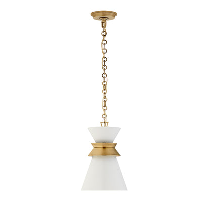 E. F. Chapman Alborg Small Stacked Pendant Light - White and Brass Pendant Light Bloomingdales Lighting   
