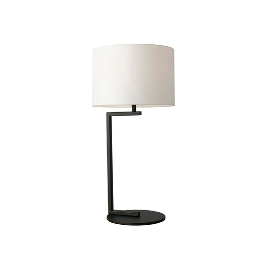 Alessia Cotton Shade Table Lamp - Satin Black Table Lamp Mayfield Lighting