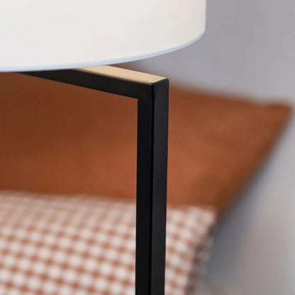 Alessia Cotton Shade Table Lamp - Satin Black Table Lamp Mayfield Lighting