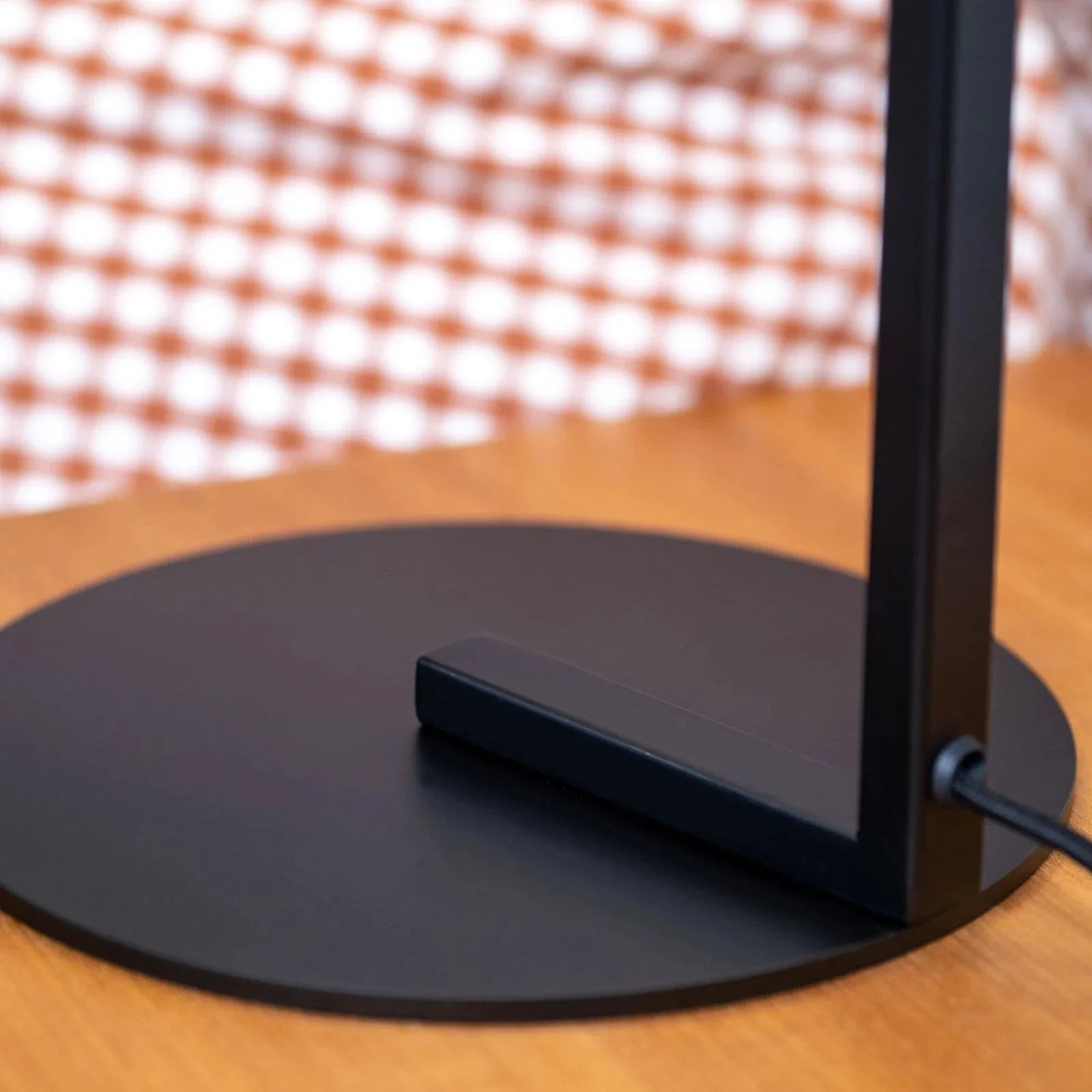 Alessia Cotton Shade Table Lamp - Satin Black Table Lamp Mayfield Lighting