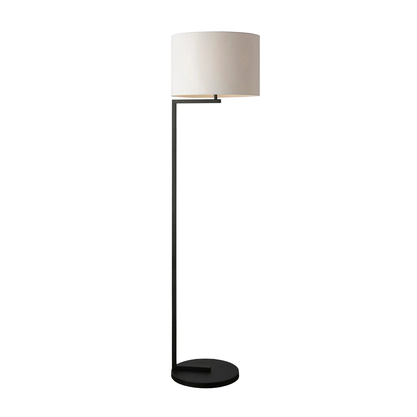 Alessia Linen Shade Floor Lamp - Satin Black Floor Lamp Mayfield Lighting