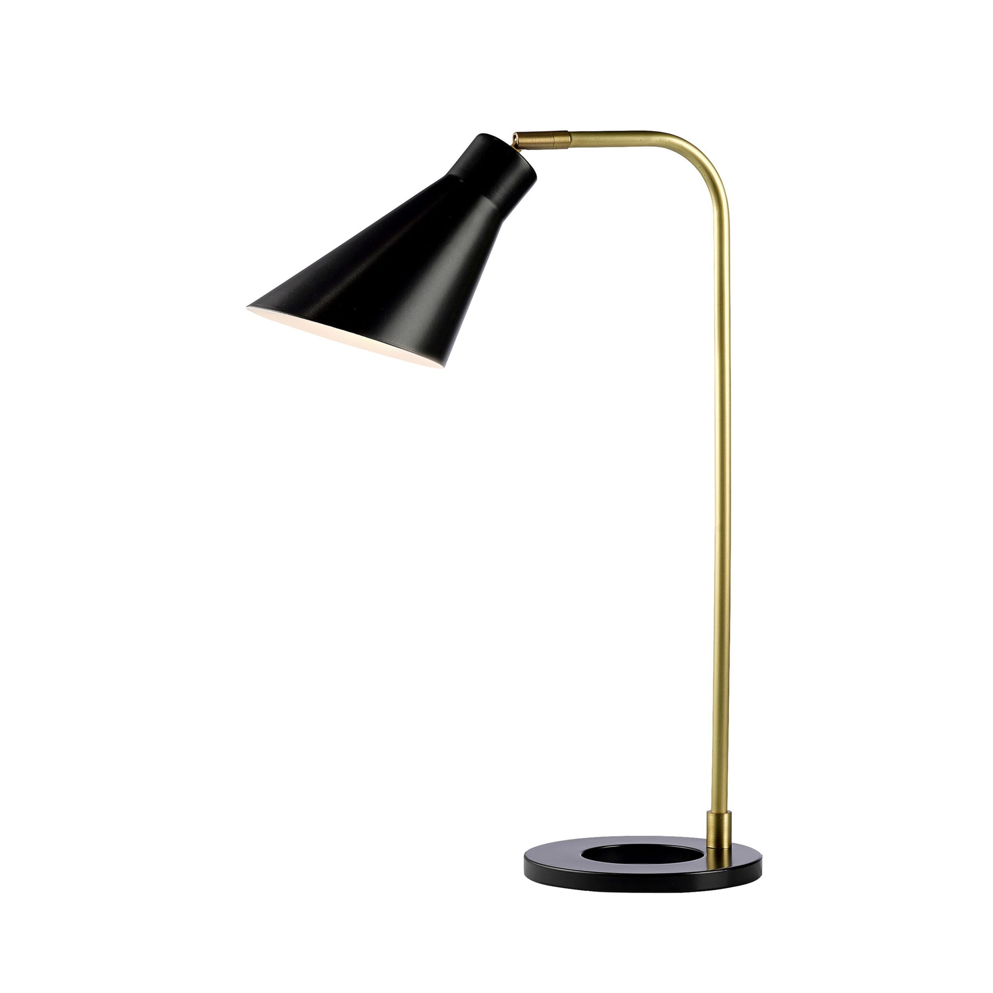 Amalfi Black Metal Table Lamp - Brass Table Lamp Bloomingdales Lighting Black  
