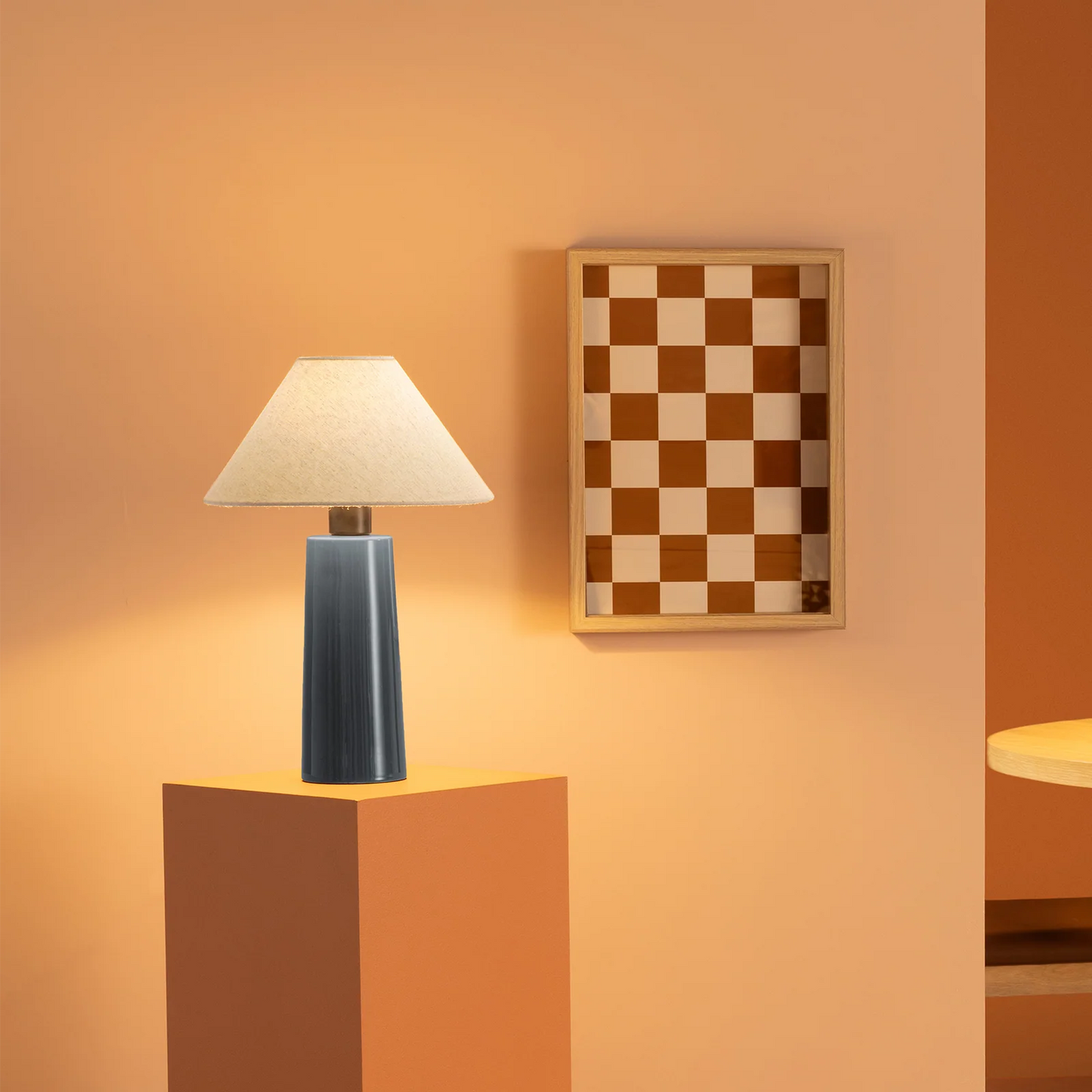 Amaya Ceramic Table Lamp - Navy Blue Table Lamp Mayfield Lighting